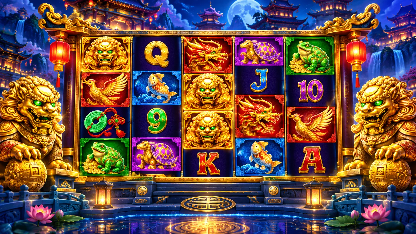 5 Lions Megaways demo y tablero de juego